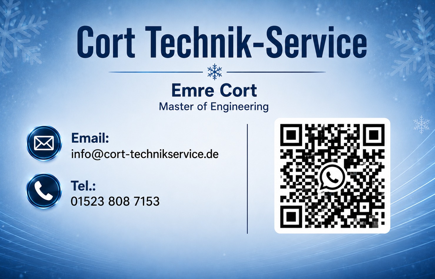 Visitenkarte von Emre Cort, Cort Technik-Service
